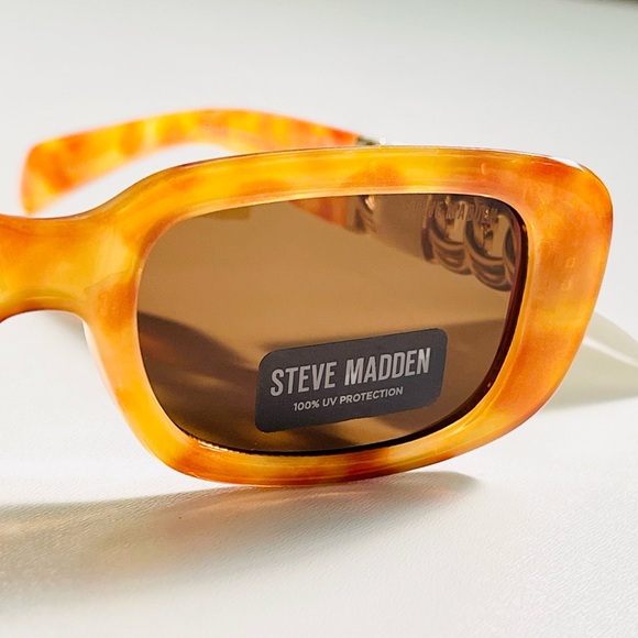 STEVE MADDEN Sunglasses Felicia Tortoise 100% UV Protection Rectangular - Picture 4 of 11